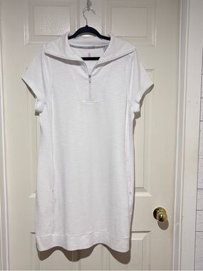 Tommy Bahama White Short Sleeve Zip-Front Dress